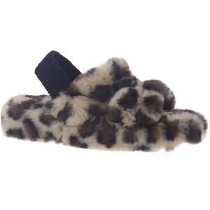 Array Womens Shayla Taupe Faux Fur Slingback Slingback Slippers Shoes